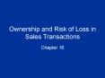 Ownership and Risk of Loss in Sales Transactions PowerPoint PPT Presentation