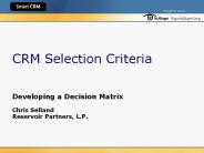 CRM Selection Criteria