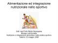 Alimentazione ed integrazione nutrizionale nello sportivo PowerPoint PPT Presentation