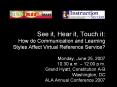 See it, Hear it, Touch it: How do Communication and Learning Styles Affect Virtual Reference Service? PowerPoint PPT Presentation