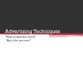 Advertising Techniques PowerPoint PPT Presentation