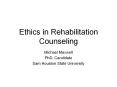 Ethics in Rehabilitation Counseling PowerPoint PPT Presentation