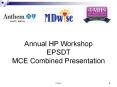 Annual HP Workshop PowerPoint PPT Presentation