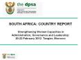 SOUTH AFRICA: COUNTRY REPORT  Strengthening Women Capacities in Administration, Governance and Leadership: 20-22 February 2012. Tangier, Morocco PowerPoint PPT Presentation