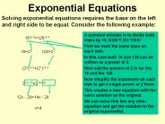 Exponential Equations