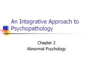 An Integrative Approach to Psychopathology