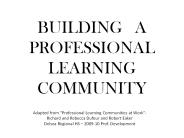 BUILDING  A  PROFESSIONAL LEARNING COMMUNITY