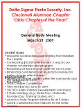 Delta Sigma Theta Sorority, Inc. Cincinnati Alumnae Chapter  PowerPoint PPT Presentation
