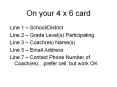 On your 4 x 6 card Line 1   School/District Line 2   Grade PowerPoint PPT Presentation
