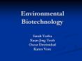 Environmental Biotechnology Sarah Yorba Xuan Jing Teoh Oscar Detrinidad Karen Vore PowerPoint PPT Presentation