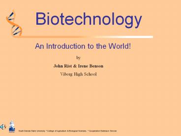 Genes by Design-An Introduction to Food Biotechnology