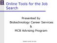 Online Tools for the Job Search PowerPoint PPT Presentation