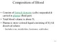 Composition of Blood Consists of formed elements (cells PowerPoint PPT Presentation