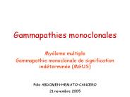 Gammapathies monoclonales