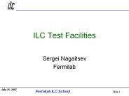 ILC Test Facilities