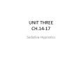 UNIT THREE CH.14-17 Sedative-Hypnotics Sleep/sleep pattern PowerPoint PPT Presentation