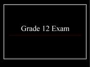Grade 12 Exam