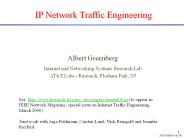 IP Network Traffic Engineering