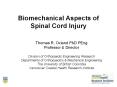 Biomechanical Aspects of Spinal Cord Injury PowerPoint PPT Presentation