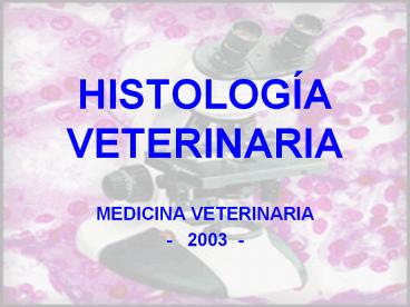 HISTOLOGНA VETERINARIA