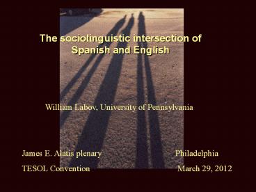 The sociolinguistic intersection of Spanish and English