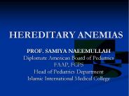 HEREDITARY ANEMIAS