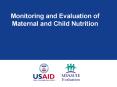 Monitoring and Evaluation of Maternal and Child Nutrition PowerPoint PPT Presentation