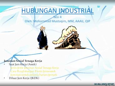 HUBUNGAN INDUSTRIAL Sesi 4 Oleh: Mohammad Mustaqim, MM