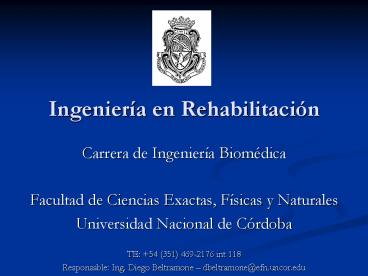 Ingenierнa en Rehabilitaciуn