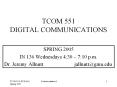 TCOM 551 DIGITAL COMMUNICATIONS PowerPoint PPT Presentation