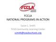 FCCLA NATIONAL PROGRAMS IN ACTION PowerPoint PPT Presentation