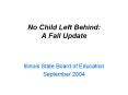 No Child Left Behind: A Fall Update PowerPoint PPT Presentation