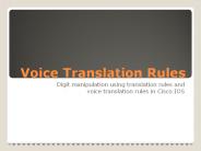 Voice Translation Rules
