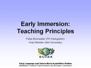 Early Language and Intercultural Acquisition Studies