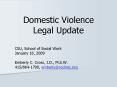 Domestic Violence Legal Update PowerPoint PPT Presentation
