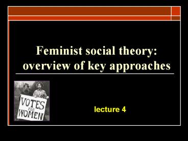 Feminist social theory: overview of key approaches