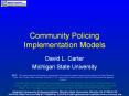 Community Policing Implementation Models PowerPoint PPT Presentation