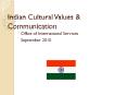 Indian Cultural Values & Communication PowerPoint PPT Presentation