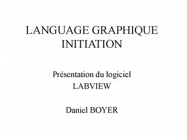 LANGUAGE GRAPHIQUE INITIATION