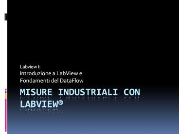Misure industriali con labview®