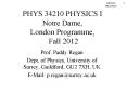 REGAN PHY34210 * The Force Law for Simple Harmonic PowerPoint PPT Presentation
