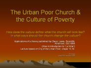 The Urban Poor Church
