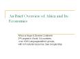 An Brief Overview of Africa and Its Economies PowerPoint PPT Presentation