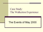 Case Study: The Walkerton Experience