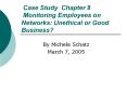 Case Study Chapter 8  Monitoring Employees on Networks: Unethical or Good Business? PowerPoint PPT Presentation