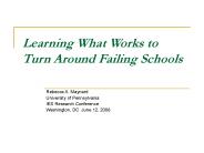Learning What Works to Turn Around Failing Schools