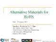 Alternative Materials for RoHS PowerPoint PPT Presentation