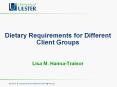 Dietary Requirements for Different Client Groups PowerPoint PPT Presentation