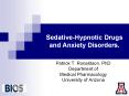 Sedative-Hypnotic Drugs and Anxiety Disorders. PowerPoint PPT Presentation