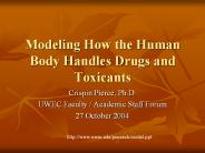 Modeling How the Human Body Handles Drugs and Toxicants